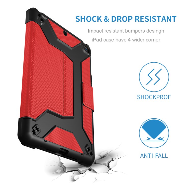 Shockproof PU Leather Stand Tablet Case for iPad Mini/Mini 2/3/4/Mini (2019) 7.9 inch - Red-8