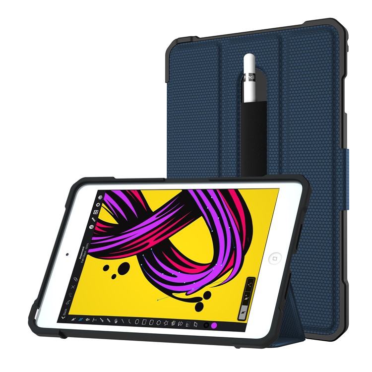 Shockproof PU Leather Stand Tablet Case for iPad Mini/Mini 2/3/4/Mini (2019) 7.9 inch - Dark Blue-17