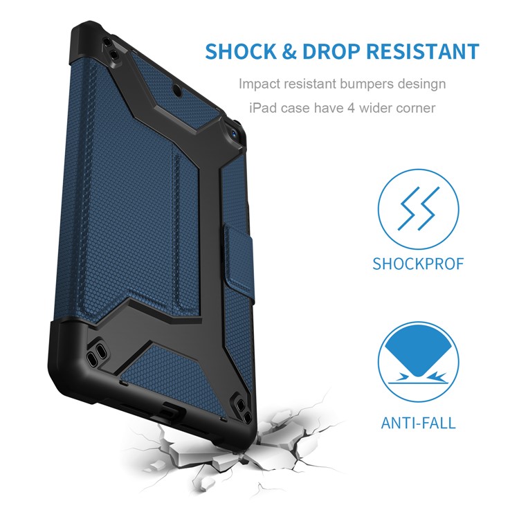 Shockproof PU Leather Stand Tablet Case for iPad Mini/Mini 2/3/4/Mini (2019) 7.9 inch - Dark Blue-8