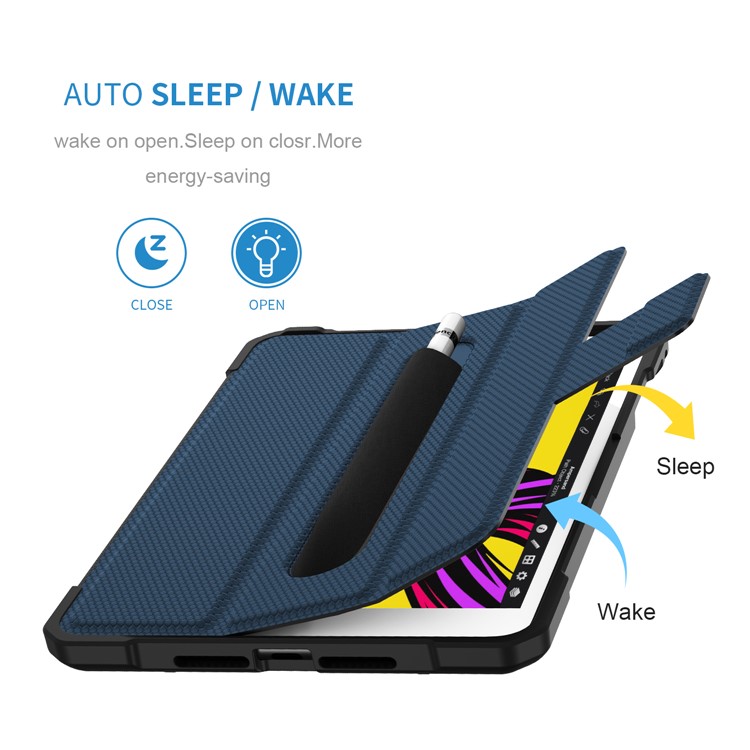 Shockproof PU Leather Stand Tablet Case for iPad Mini/Mini 2/3/4/Mini (2019) 7.9 inch - Dark Blue-9