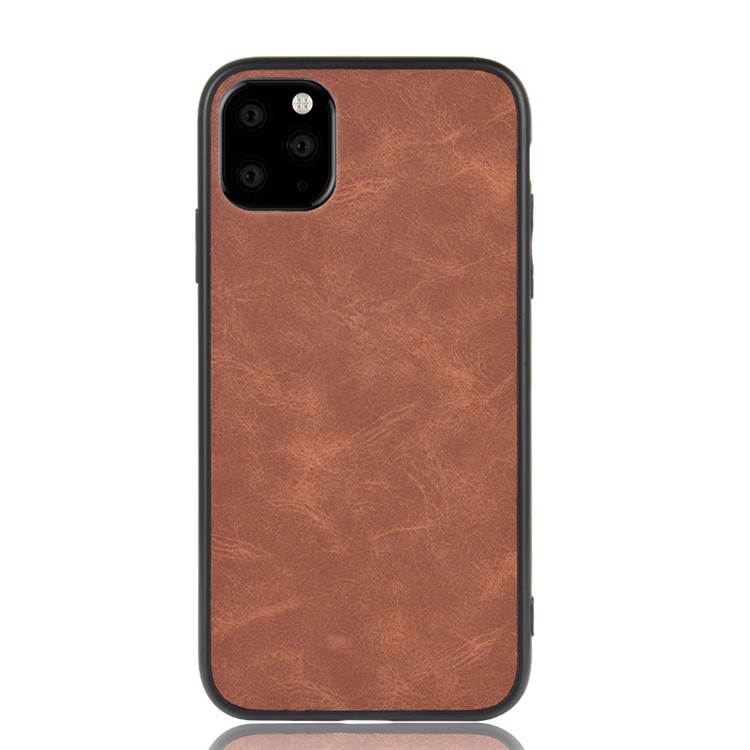 PU Leather Coated TPU + PC Casing Shell for iPhone 11 Pro Max 6.5 inch - Brown-2