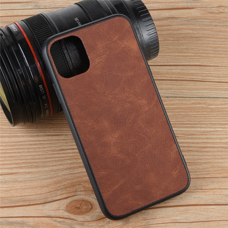 PU Leather Coated TPU + PC Casing Shell for iPhone 11 Pro Max 6.5 inch - Brown-6