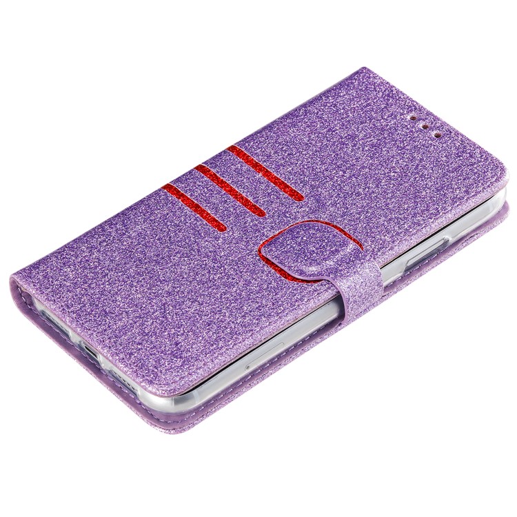 Glitter Powder Leather Wallet Stand Case for iPhone 11 Pro Max 6.5 inch - Purple-5