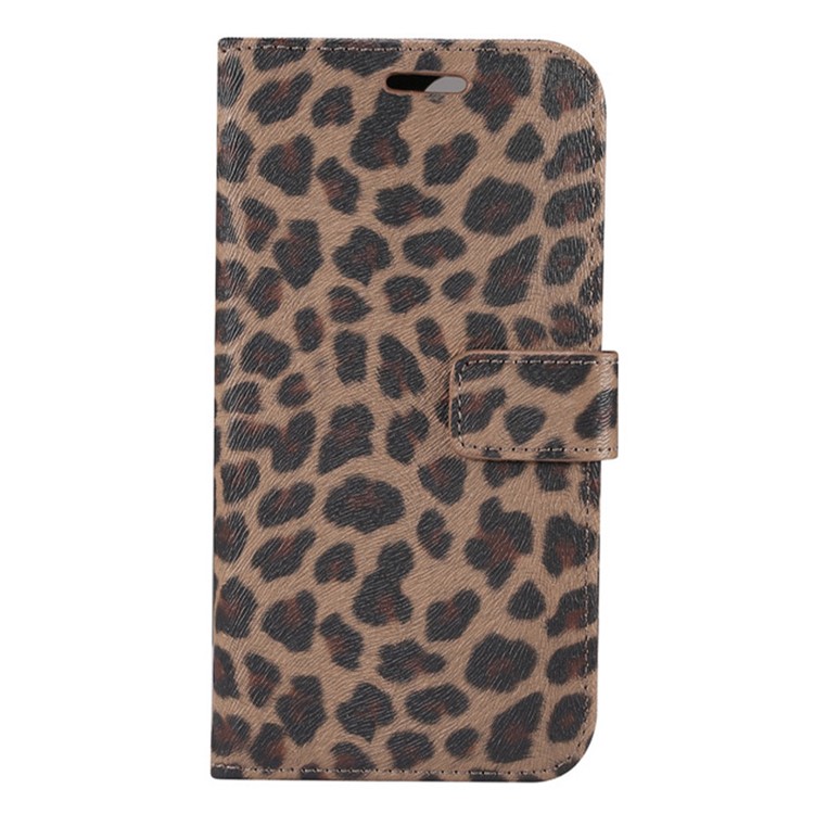 Padrão De Leopardo Carteira Estojo De Couro Flip Para Iphone 11 Pro 5,8 Polegadas - Marrom Claro-6