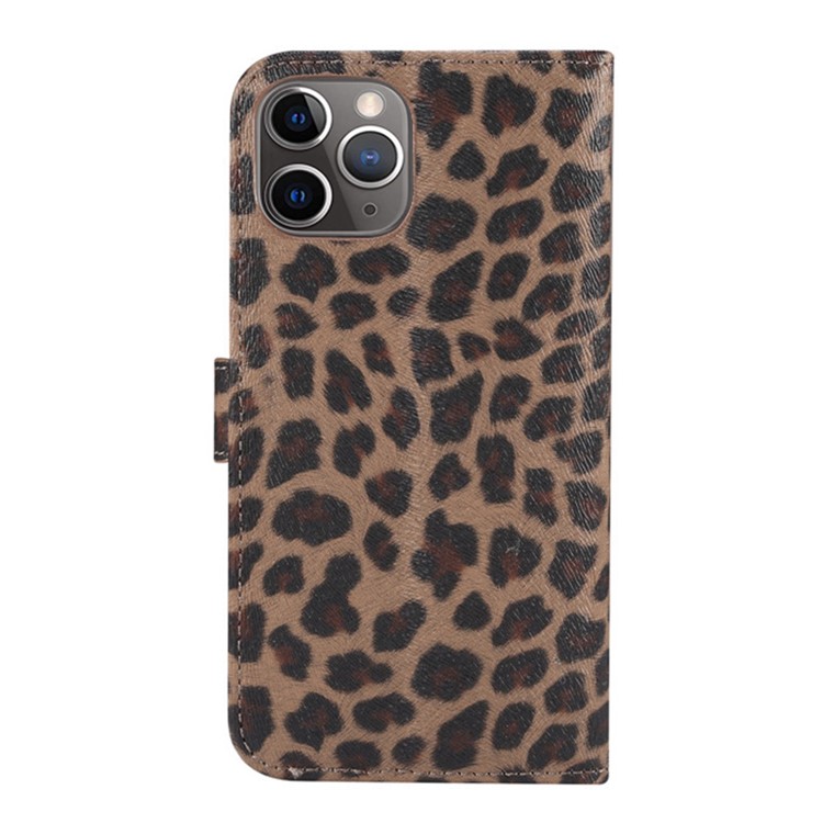 Padrão De Leopardo Carteira Estojo De Couro Flip Para Iphone 11 Pro 5,8 Polegadas - Marrom Claro-7