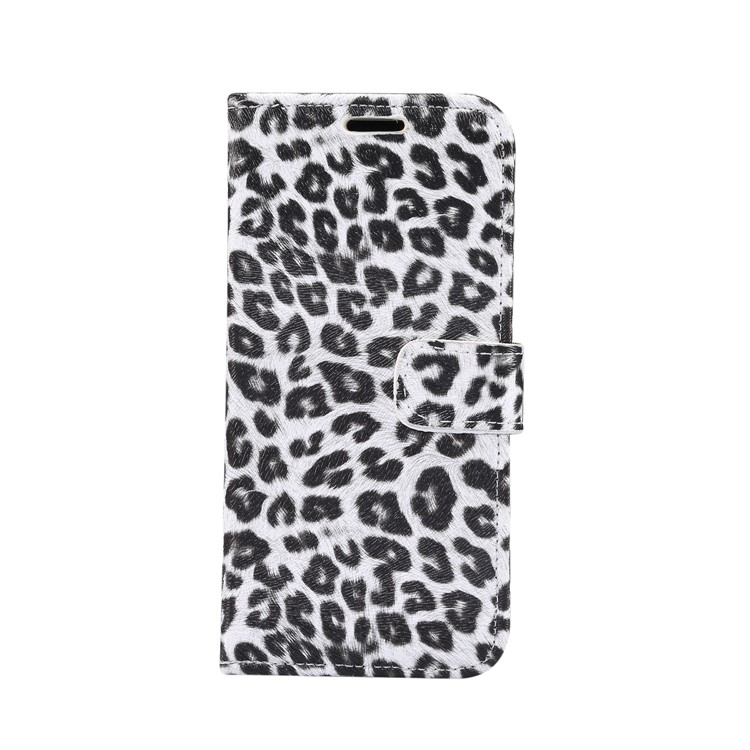 Case de Cuero de Billetera de Textura de Leopardo Con Cubierta Telefónica de Stand Para Iphone 11 6.1 Pulgadas - Blanco-2