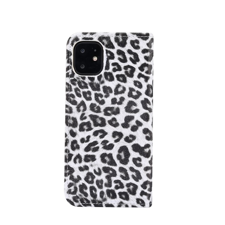 Case de Cuero de Billetera de Textura de Leopardo Con Cubierta Telefónica de Stand Para Iphone 11 6.1 Pulgadas - Blanco-3