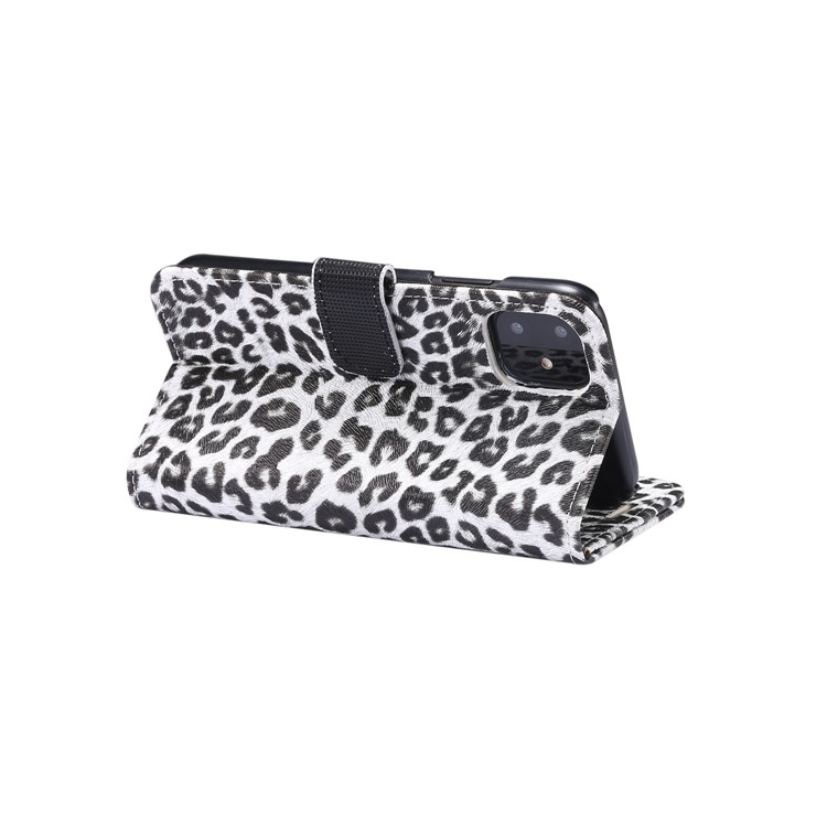 Leopard Texture Wallet Leather Case with Stand Phone Cover for iPhone 11 6.1 inch - White-5