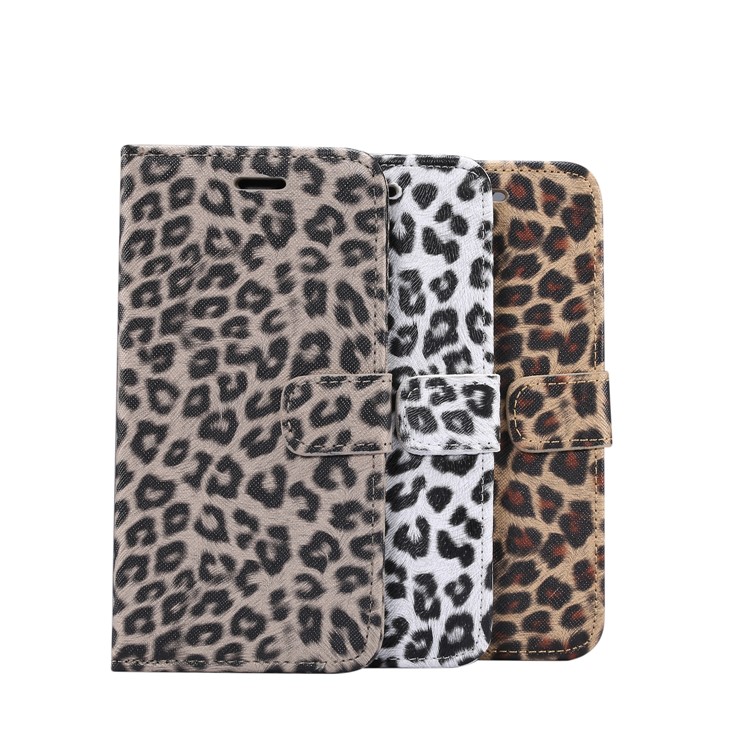 Case de Cuero de Billetera de Textura de Leopardo Con Cubierta Telefónica de Stand Para Iphone 11 6.1 Pulgadas - Blanco-8