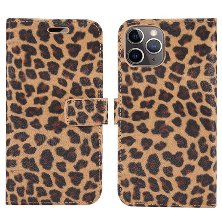 Leopard Texture Stand Leather Phone Wallet Case for iPhone 11 Pro Max 6.5 inch - Yellow-1