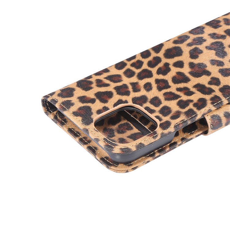 Leopard Texture Stand Case de la Billetera Del Teléfono de Cuero Para Iphone 11 Pro Max 6.5 Pulgadas - Amarillo-5