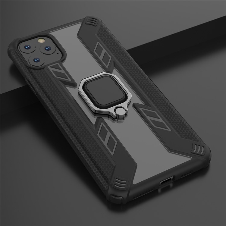 Warrior Style Rotating Ring Kickstand PC + TPU Combo Case for iPhone 11 Pro Max 6.5 inch (2019) - Black-8