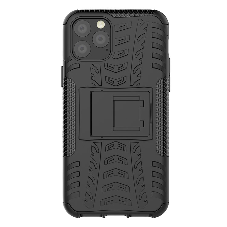 Tyre Pattern PC + TPU Hybrid Tablet Case with Kickstand for iPhone 11 Pro 5.8 inch - Black-3