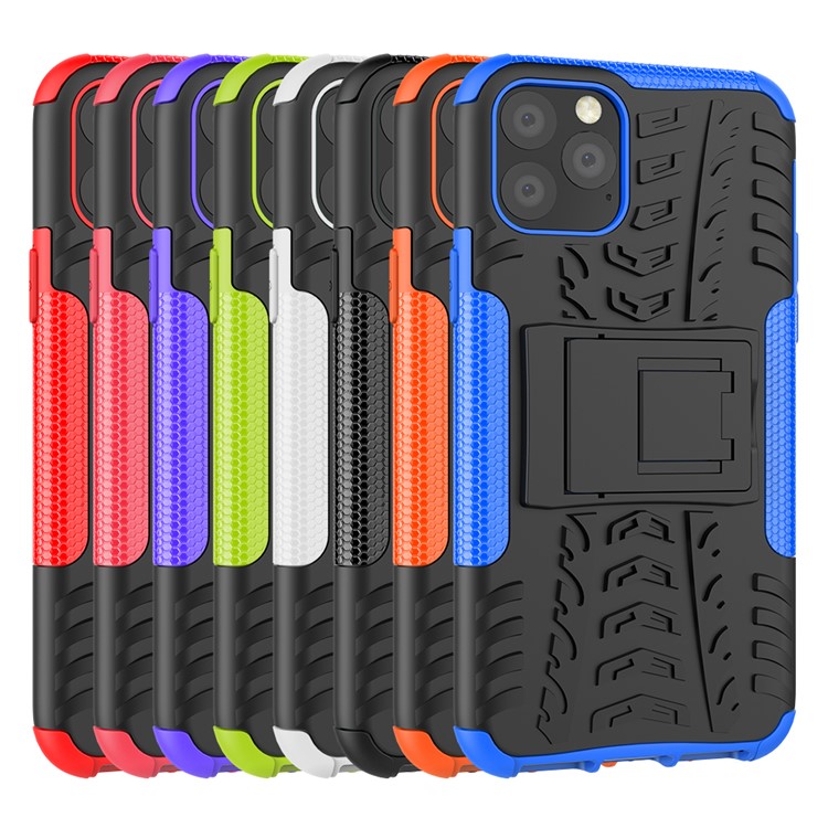 Tyre Pattern PC + TPU Hybrid Tablet Case with Kickstand for iPhone 11 Pro 5.8 inch - Black-9