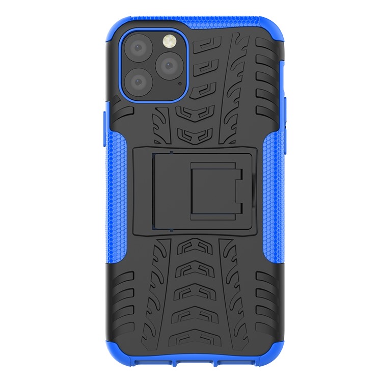 Tyre Pattern PC + TPU Hybrid Tablet Case with Kickstand for iPhone 11 Pro 5.8 inch - Blue-3