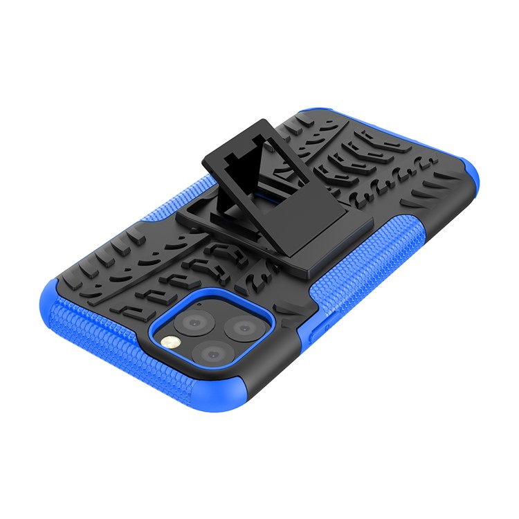 Padrão de Pneu PC + TPU Hybrid Tablet Case Com Kickstand Para Iphone 11 Pro 5,8 Polegadas - Azul