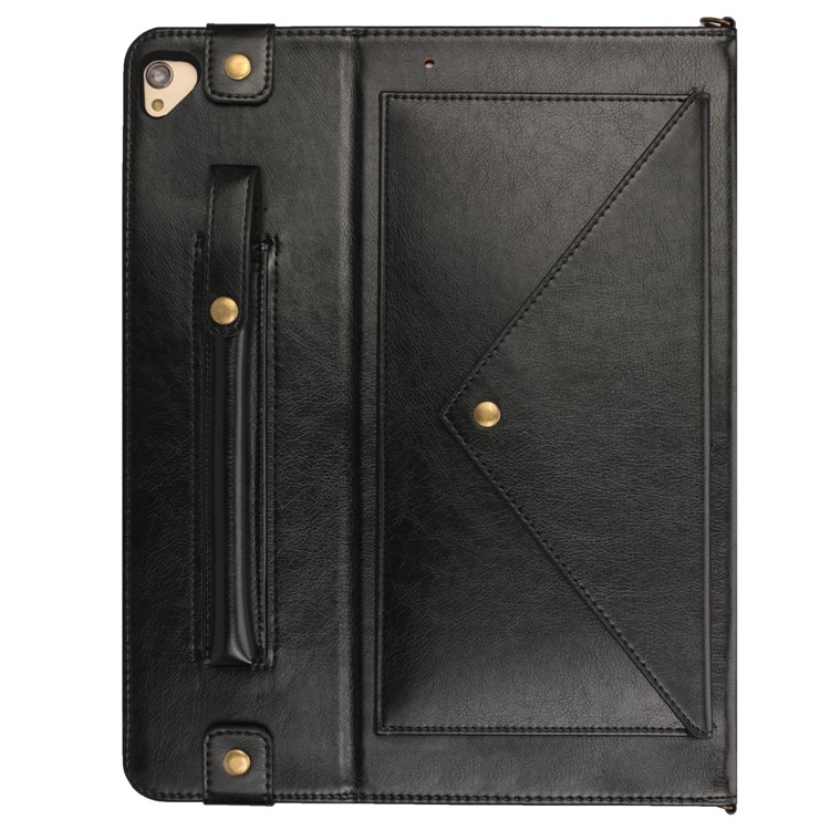 Envelop Style Wallet Stand Leather Tablet Case with Pen Slot for Apple iPad Pro 12.9 (2017)/(2015) - Black-2