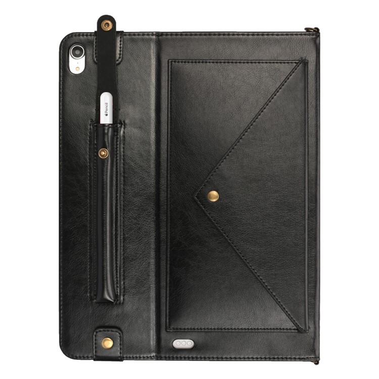 Envelop Style Wallet Leather Tablet Casing with Pen Pouch for Apple iPad Pro 11-inch (2018) - Black-3