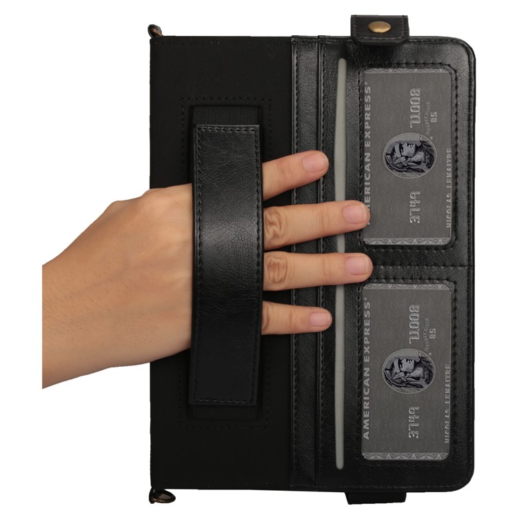 Envelop Style Wallet Leather Tablet Casing with Pen Pouch for Apple iPad Pro 11-inch (2018) - Black-8