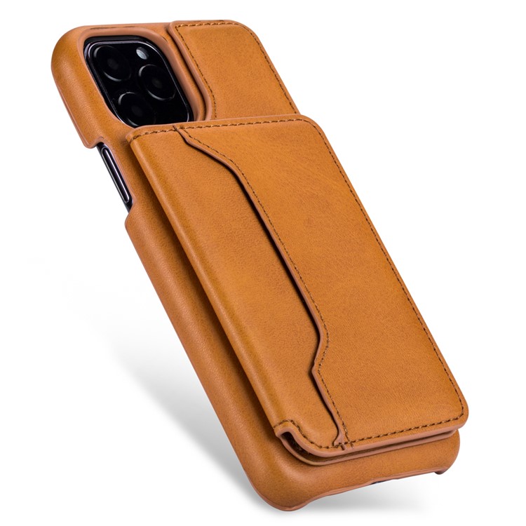 PU Leather + PC Card Holder Kickstand Phone Case for iPhone 11 6.1 inch - Brown-6