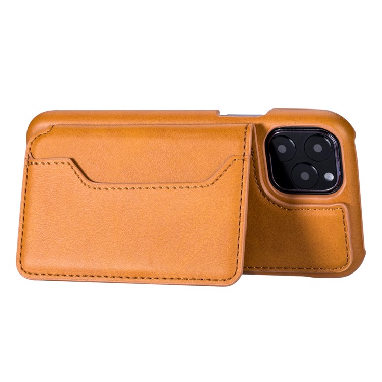 PU Leather + PC Card Holder Kickstand Phone Cover for Apple iPhone 11 Pro 5.8 inch - Brown-10