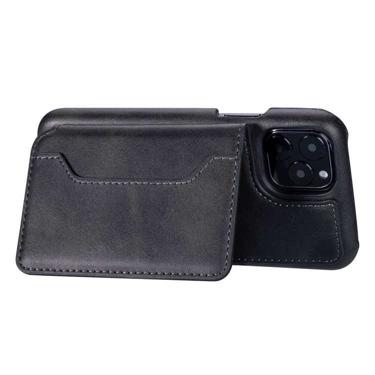 Couro Pu + Titular Do Cartão Pc Tampa Do Telefone Kickstand Para Apple Iphone 11 Pro 5,8 Polegadas - Preto-6