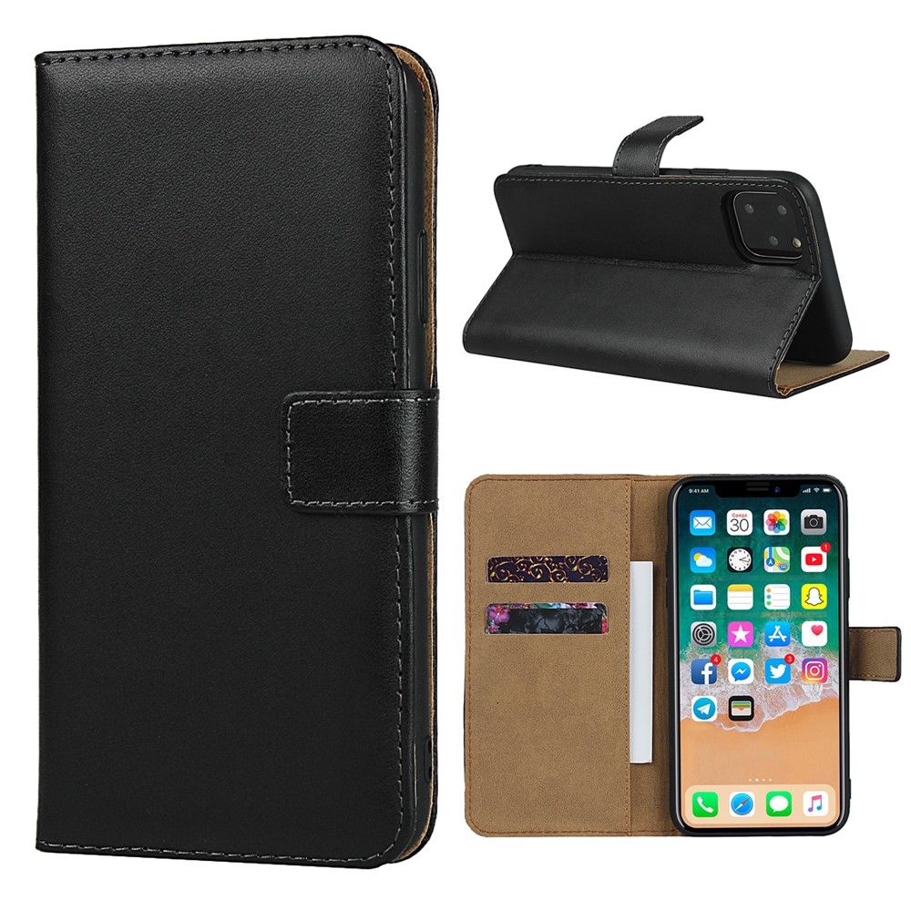 Carteira De Couro Genuíno Ficar Tampa Do Telefone Para Iphone 11 Pro Max 6.5 Polegadas-1