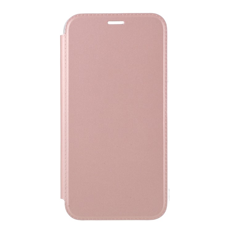 Transparent Plastic Back Case + PU Leather + TPU Hybrid Phone Cover Case for iPhone 11 Pro 5.8-inch - Rose Gold-1