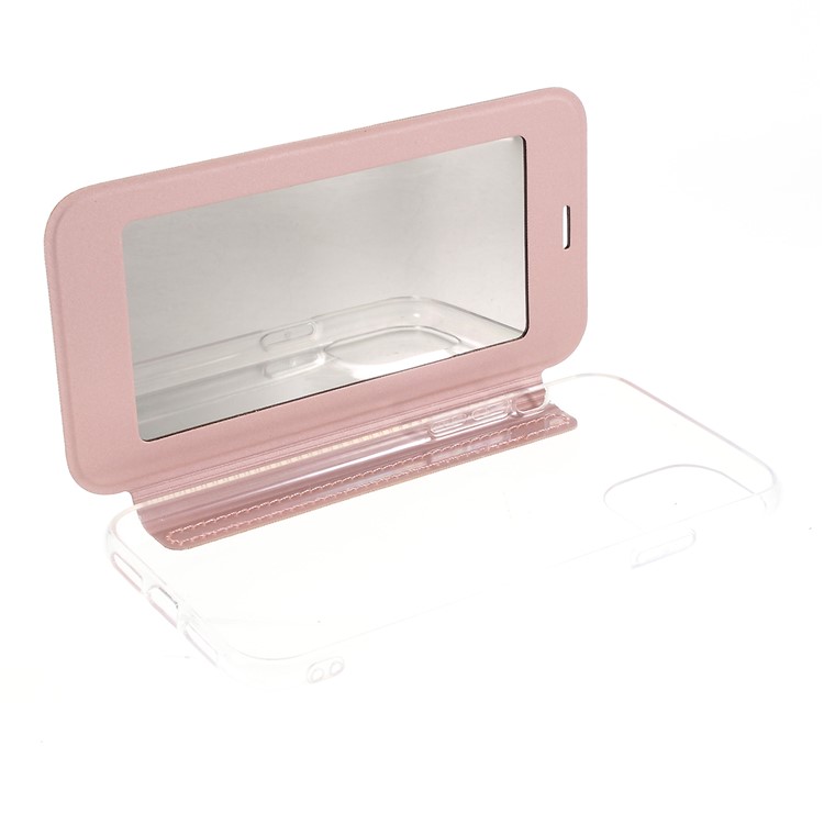 Transparent Plastic Back Case + PU Leather + TPU Hybrid Phone Cover Case for iPhone 11 Pro 5.8-inch - Rose Gold-5