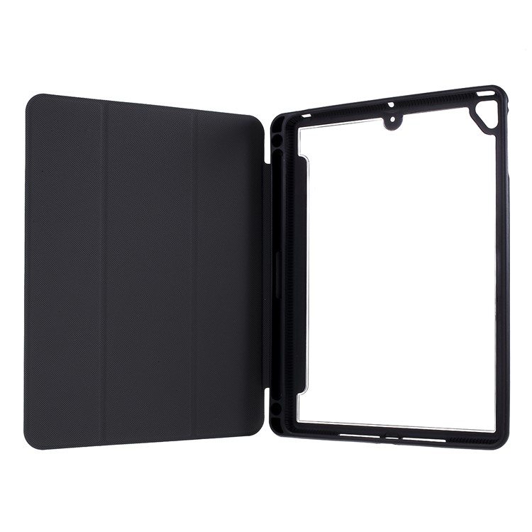 Capa Em TPU Transparente + PC Em Couro Para Tablet Com Slot Para Caneta Para Ipad Air (2013) / Air 2 / Ipad Pro 9.7 Polegadas (2016) / Ipad 9.7 Polegadas (2017) - Preto-7
