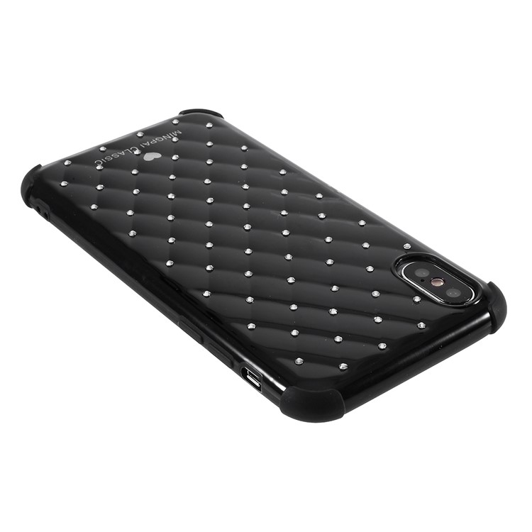 Rhinestone Decor Shockproof TPU Phone Case for Apple iPhone XS Max 6.5 inch - Black-5