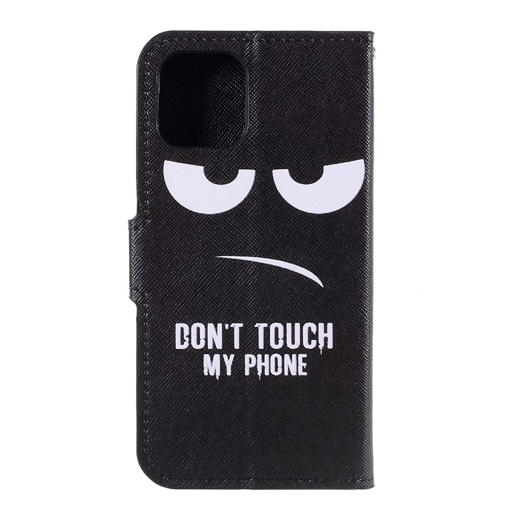 Stylish Pattern Printing Leather Wallet Stand Phone Case for iPhone 11 Pro Max 6.5 inch - Don't Touch My Phone-11