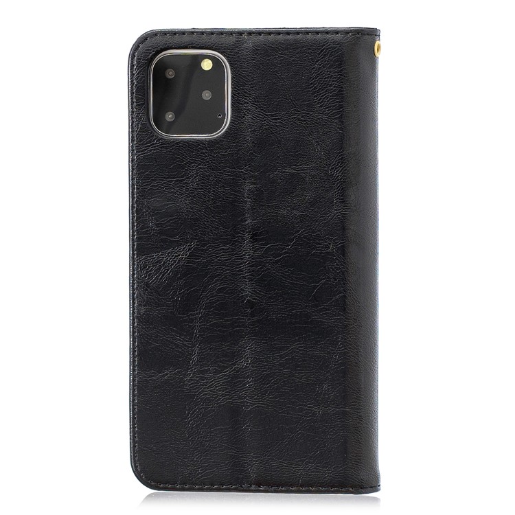 Crazy Horse Stand Wallet Leather Case with Card Slot for iPhone 11 Pro Max 6.5 inch - Black-2