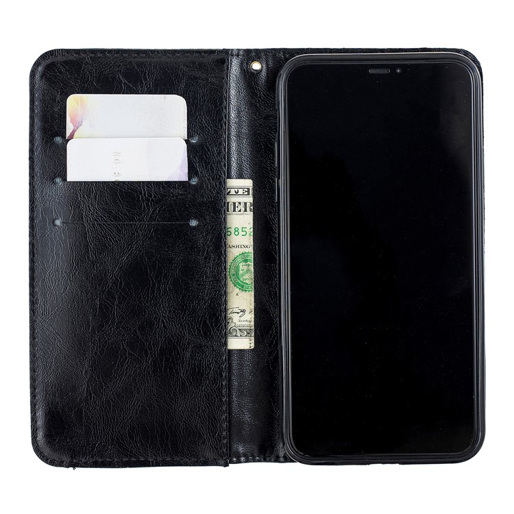 Crazy Horse Stand Wallet Leather Case with Card Slot for iPhone 11 Pro Max 6.5 inch - Black-7