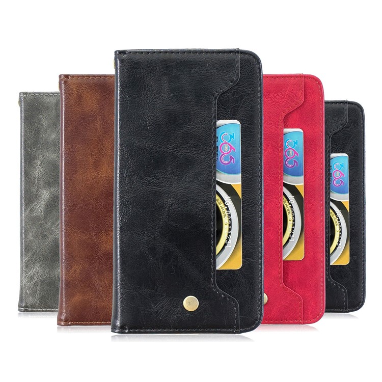 Crazy Horse Stand Wallet Leather Case with Card Slot for iPhone 11 Pro Max 6.5 inch - Black-9