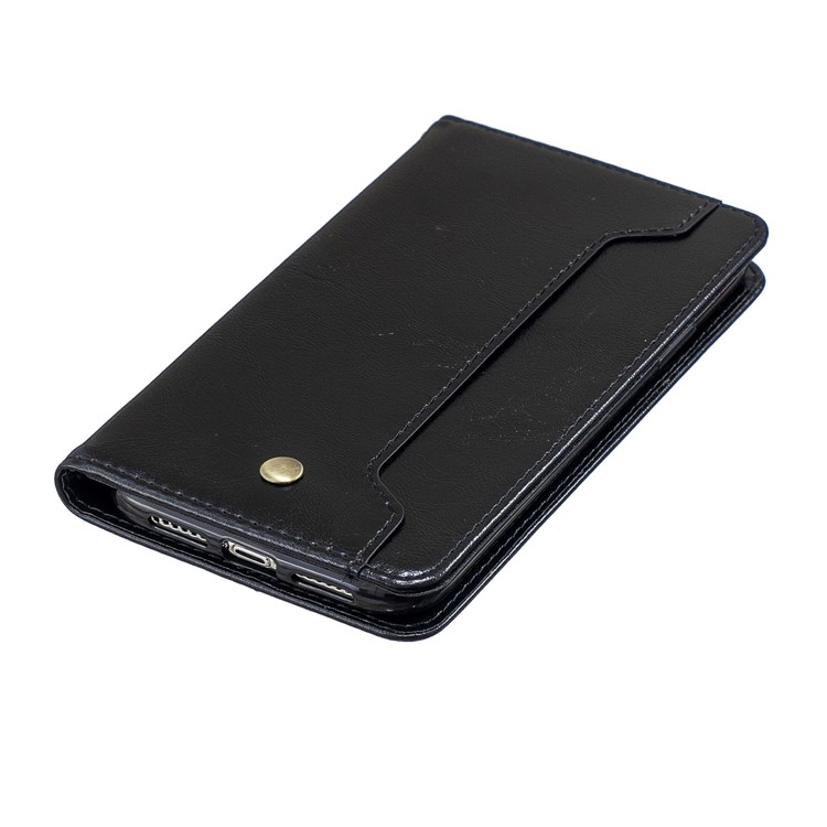 Crazy Horse Texture Stand Wallet Leather Phone Case with Card Slot for iPhone 11 6.1 inch - Black-5