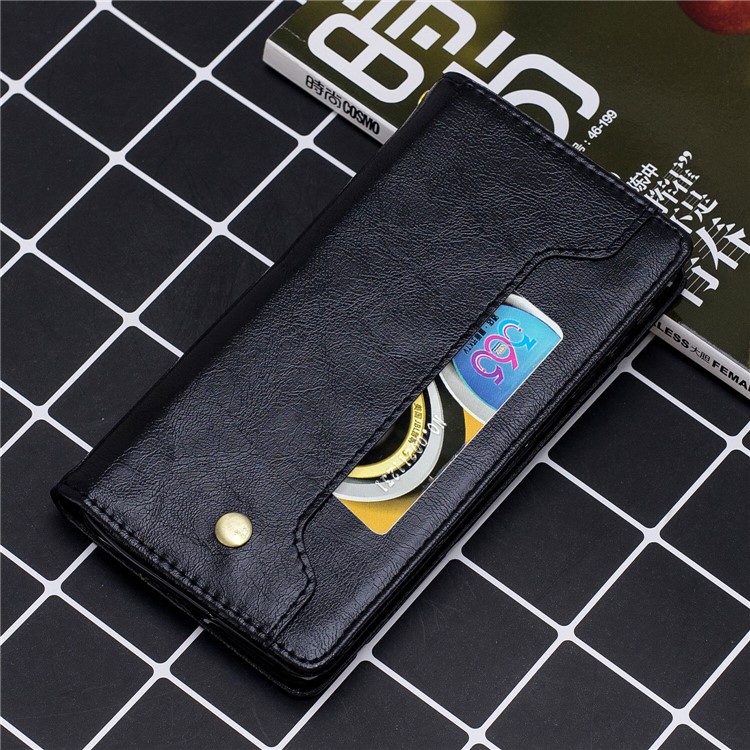 Crazy Horse Texture Stand Wallet Leather Phone Case with Card Slot for iPhone 11 6.1 inch - Black-8