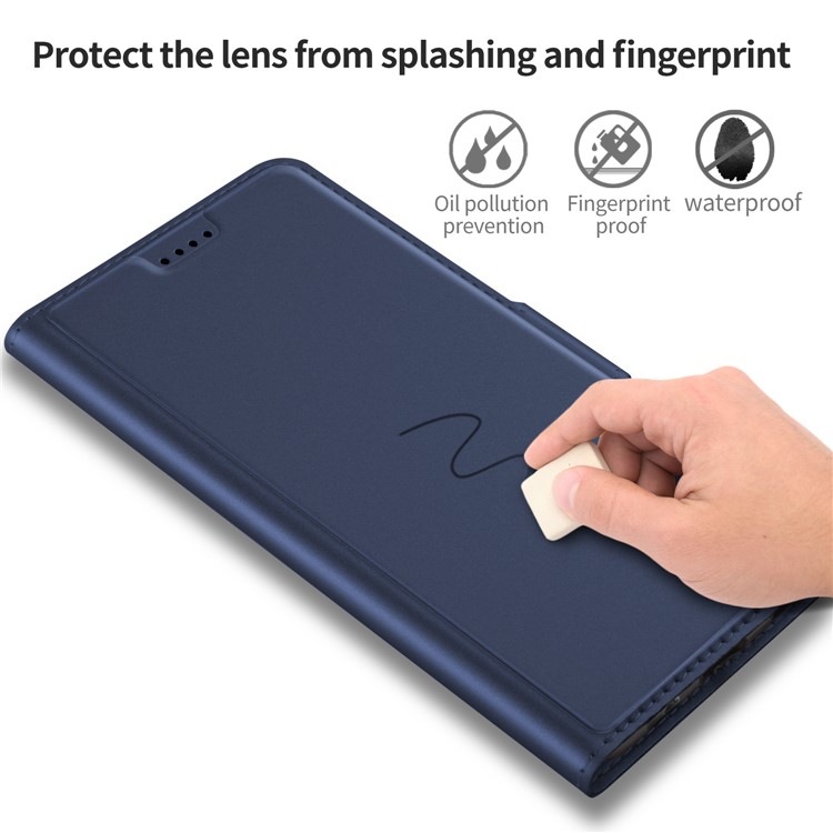 Magnetic Adsorption Stand Leather Card Holder Phone Case for iPhone 11 Pro 5.8 inch - Blue-10