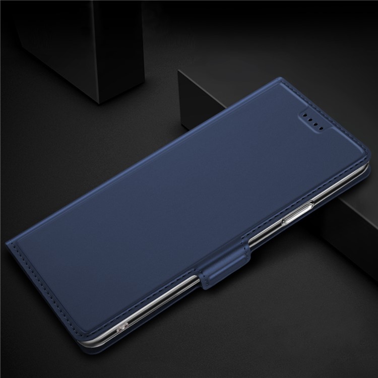 Magnetic Adsorption Stand Leather Card Holder Phone Case for iPhone 11 Pro 5.8 inch - Blue-11