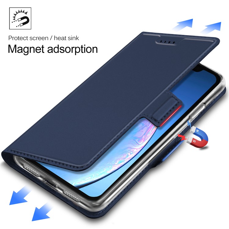 Magnetic Adsorption Stand Leather Card Holder Phone Case for iPhone 11 Pro 5.8 inch - Blue-9