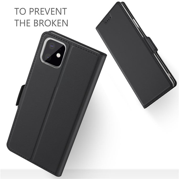 Magnetic Adsorption Stand Leather Dual Card Slots Phone Case for iPhone 11 Pro Max 6.5 inch - Black-5