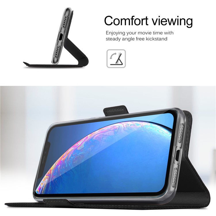 Magnetic Adsorption Stand Leather Dual Card Slots Phone Case for iPhone 11 Pro Max 6.5 inch - Black-6