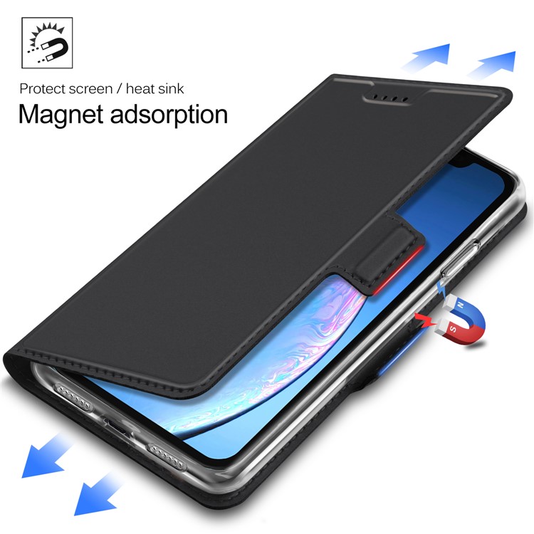 Magnetic Adsorption Stand Leather Dual Card Slots Phone Case for iPhone 11 Pro Max 6.5 inch - Black-9