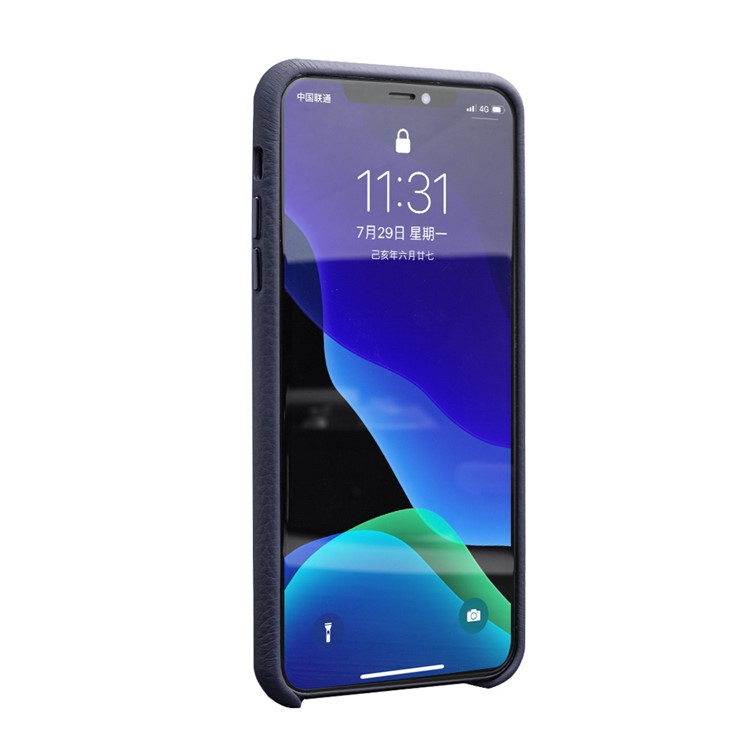 Custodia copertura Posteriore In Vera Pelle QIALINO Per Iphone 11 Da 6,1 Pollici - Blu Scuro-2