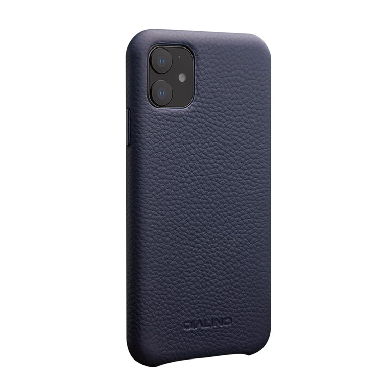 Custodia copertura Posteriore In Vera Pelle QIALINO Per Iphone 11 Da 6,1 Pollici - Blu Scuro-3