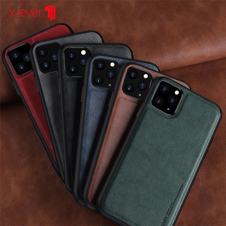 X-LEVEL Vintage Style PU Leather Coated TPU Mobile Phone Cover Shell for iPhone 11 Pro 5.8-inch - Green-2