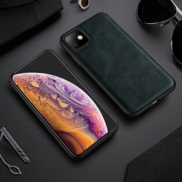 X-LEVEL Vintage Style PU Leather Coated TPU Mobile Phone Cover Shell for iPhone 11 6.1-inch - Green-1