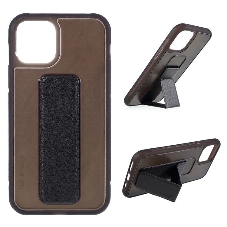 ROAR Aura Series TPU + PU Leather + PC Kickstand Phone Case for iPhone 11 Pro Max 6.5 inch (2019) - Black-1