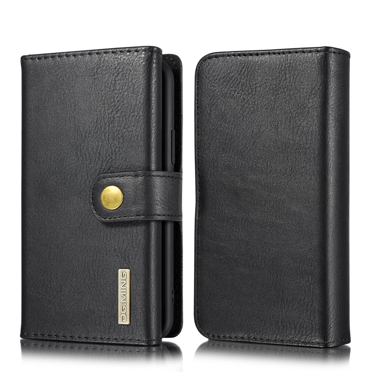 DG.MING Split Leather Stand Wallet Style Phone Case for iPhone 11 Pro 5.8 inch - Black-1