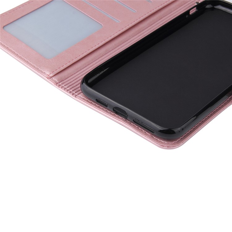 For iPhone 11 Pro 5.8 inch Magnetic Leather Purse Phone Case Cover - Rose Gold-11